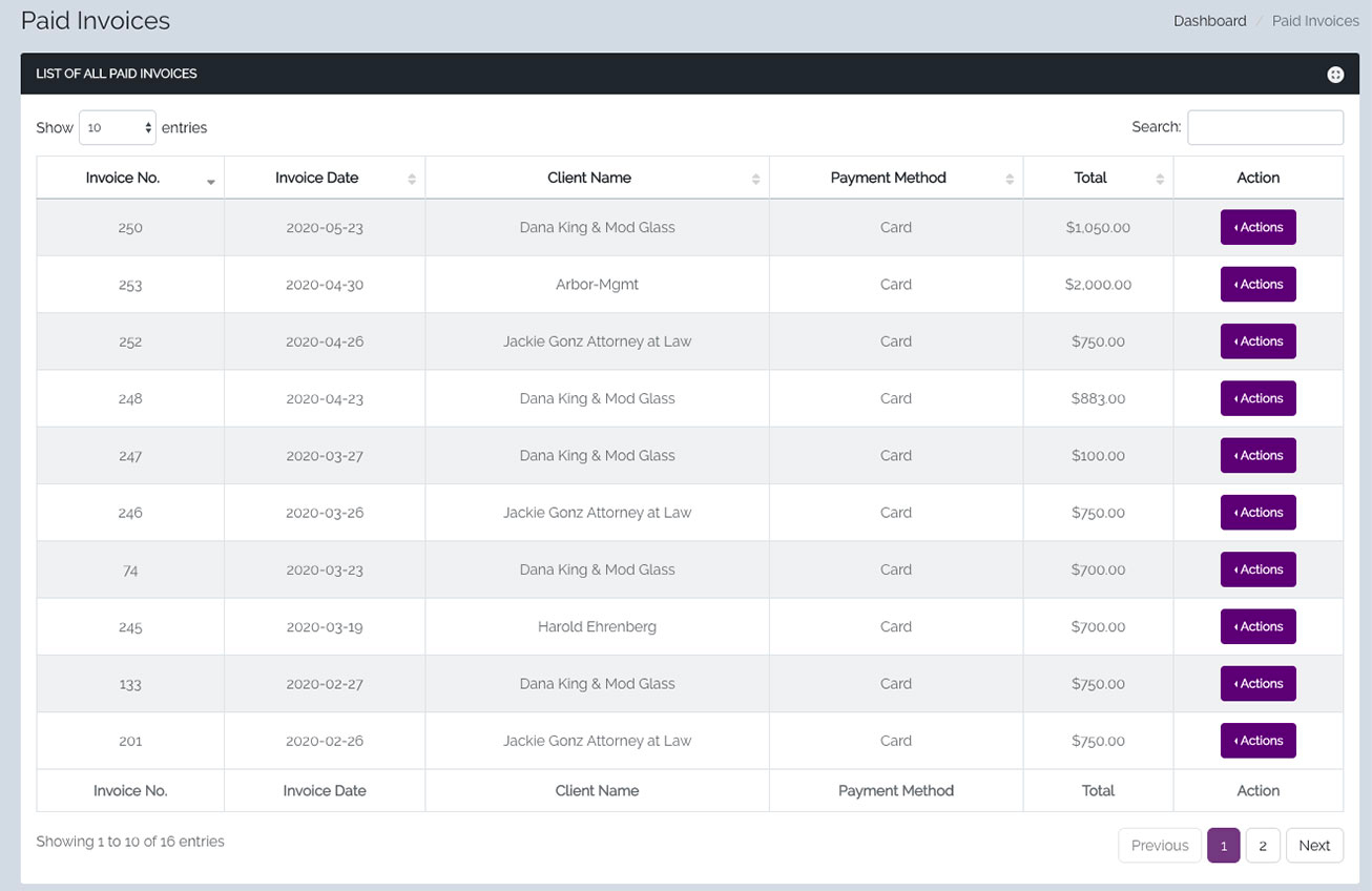 Automated invoicing