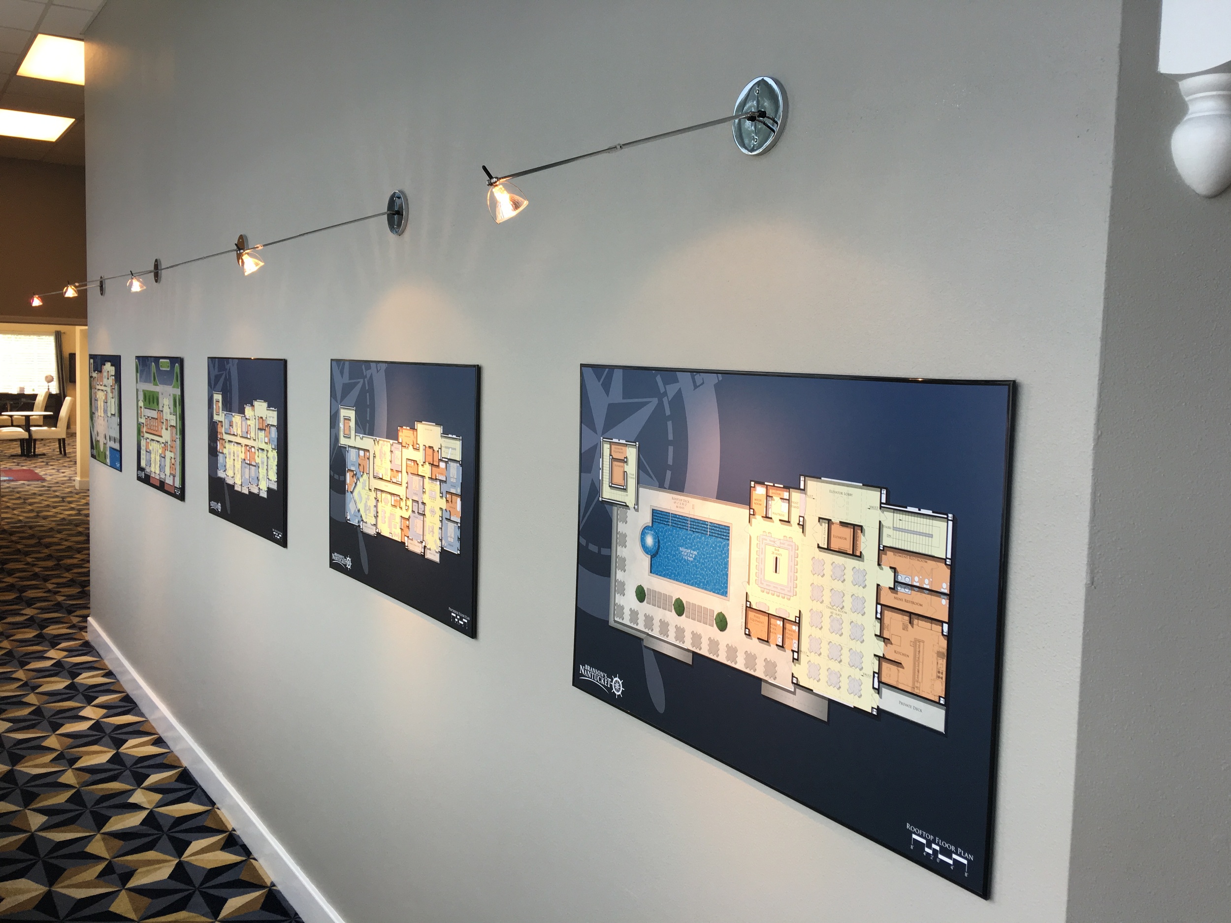 Framed resort property plans