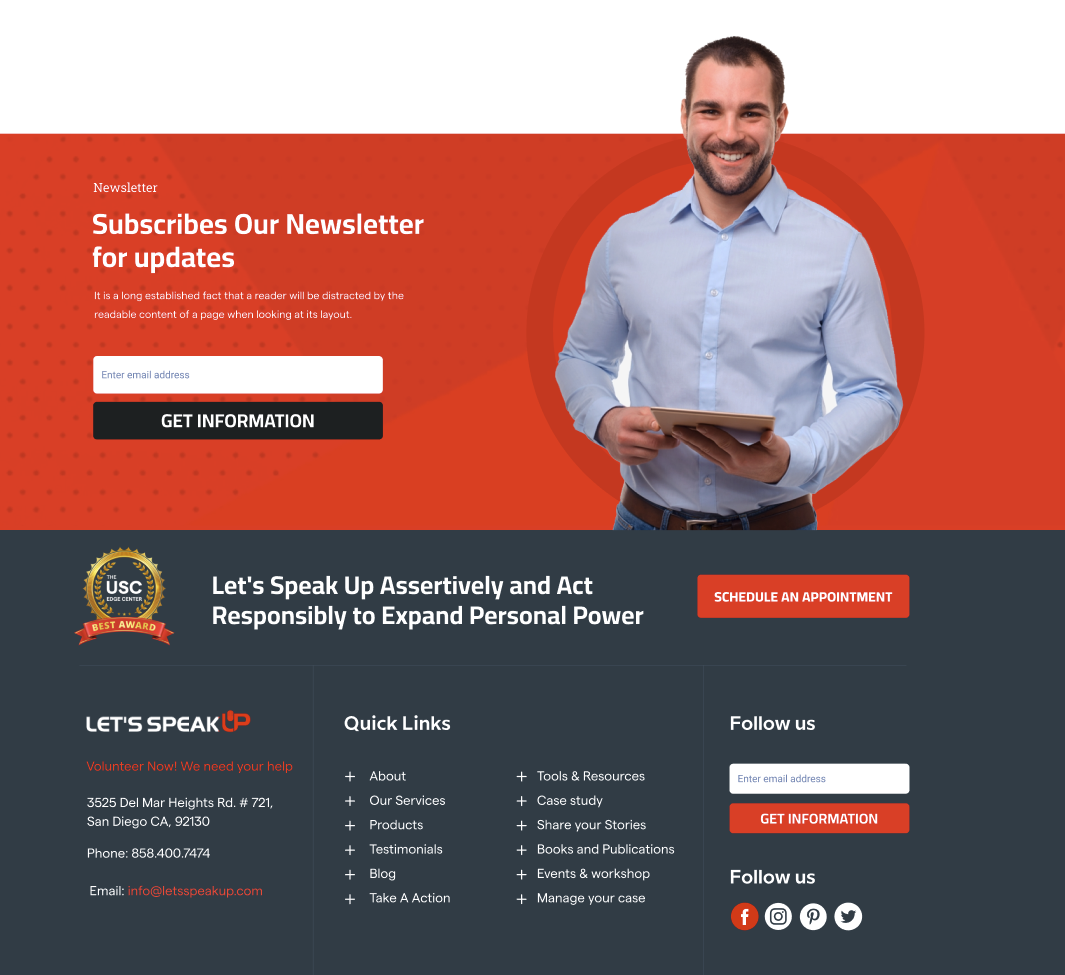 Content-services site with presenter