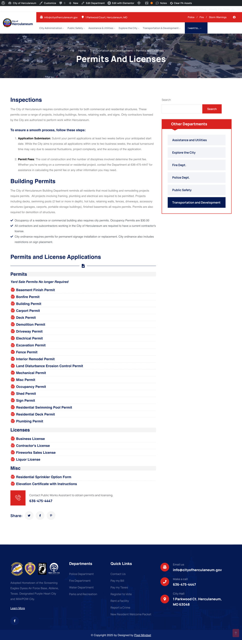 Permits & licenses