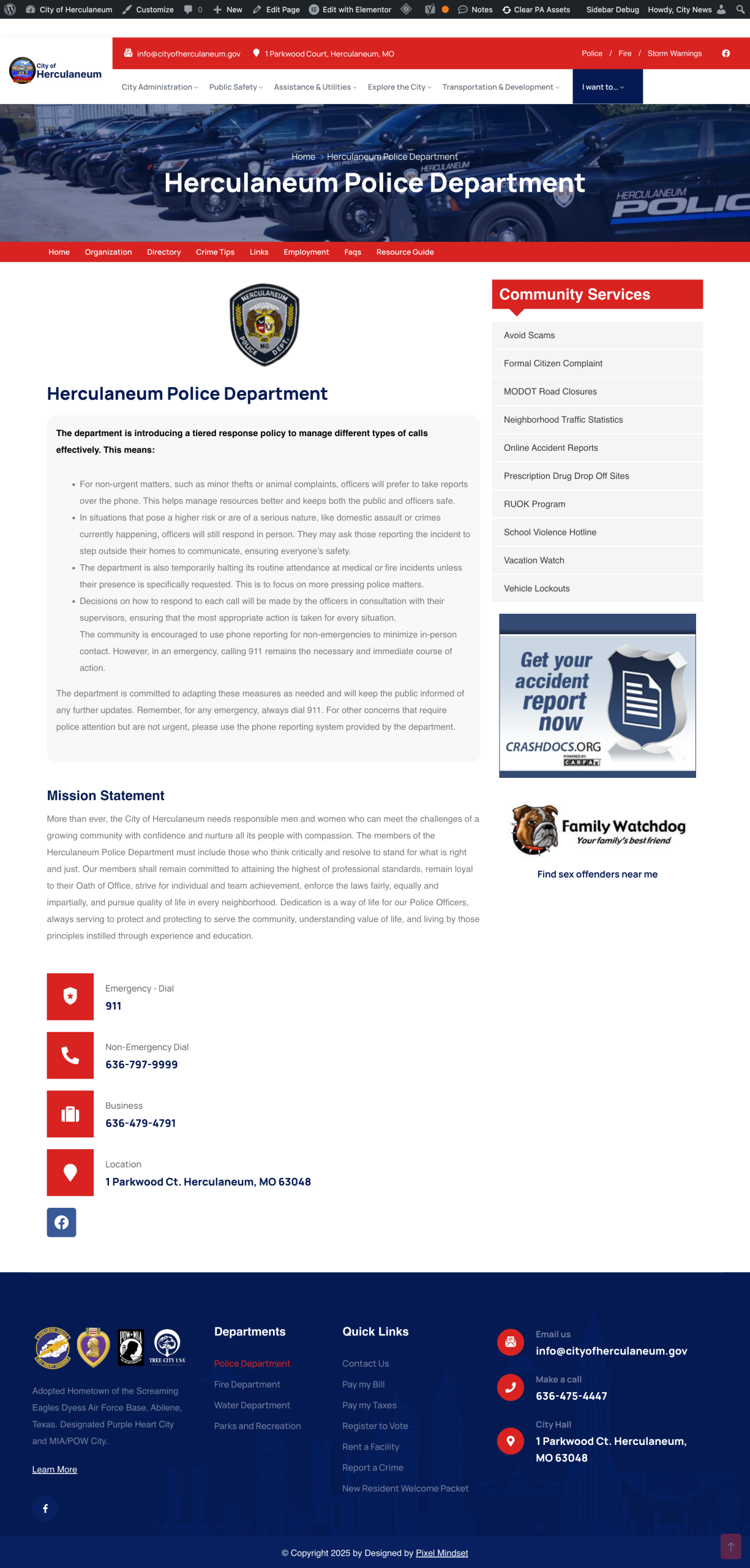 New police department page